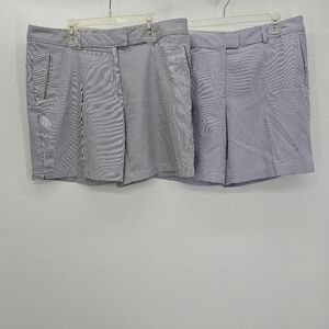 Lady Hagen essentials stripe golf flat front short bundle women's size 12